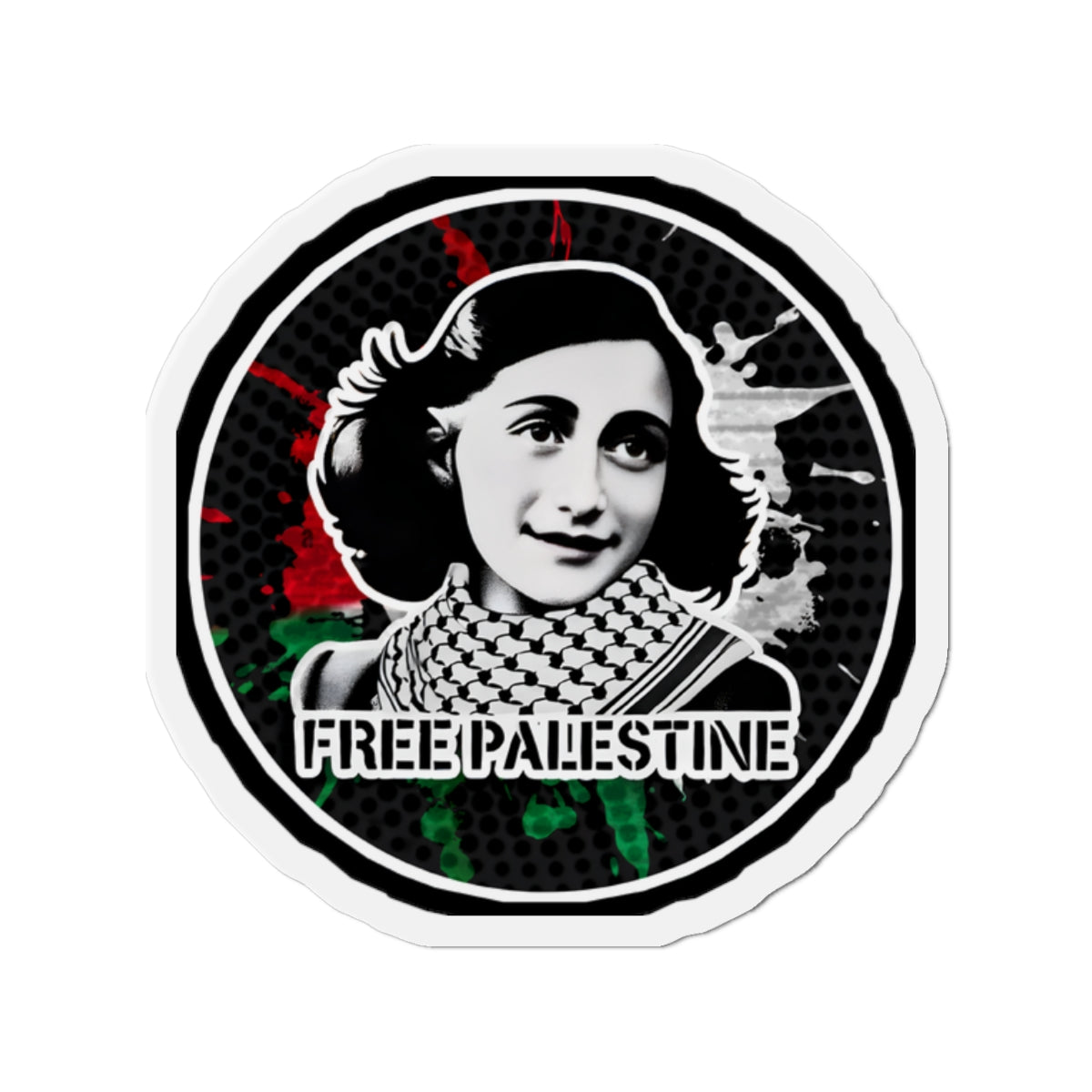 ANNE FRANK Free Palestine Die-Cut Magnets Printify