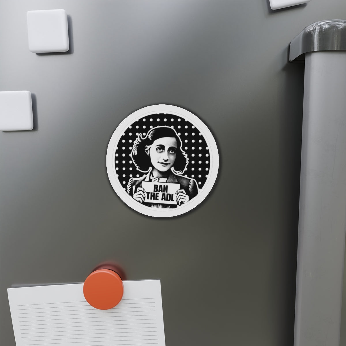 ANNE FRANK Ban the ADL Die-Cut Magnets Printify