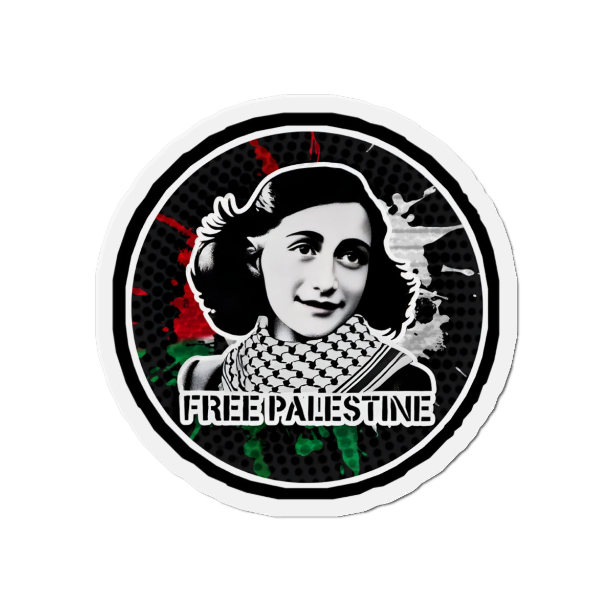 ANNE FRANK Free Palestine Die-Cut Magnets Printify