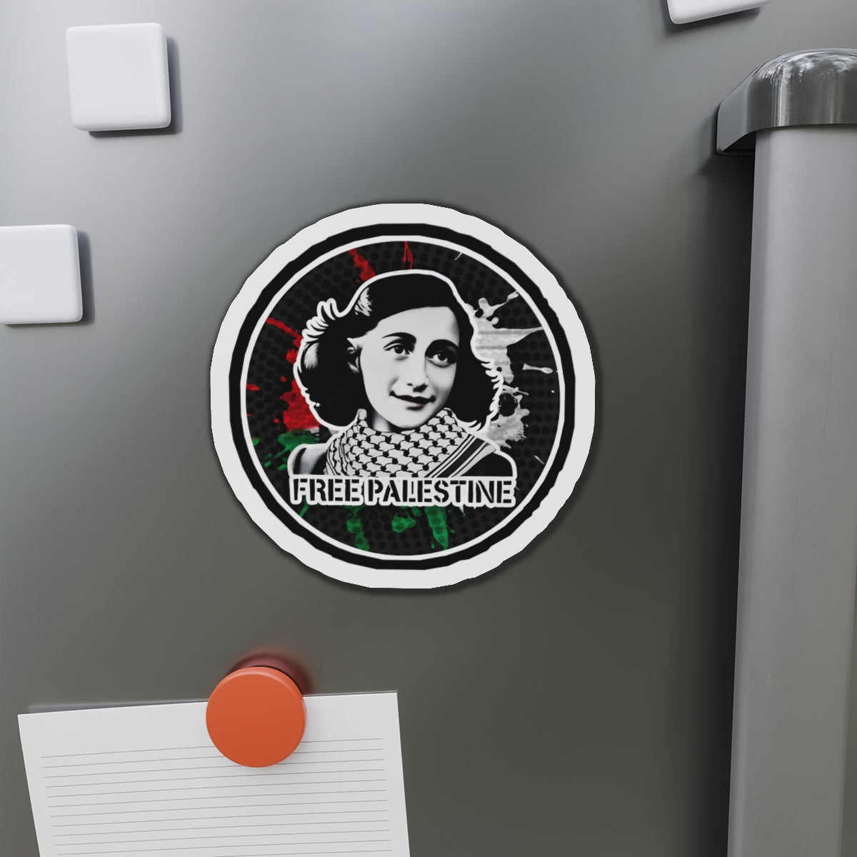 ANNE FRANK Free Palestine Die-Cut Magnets Printify