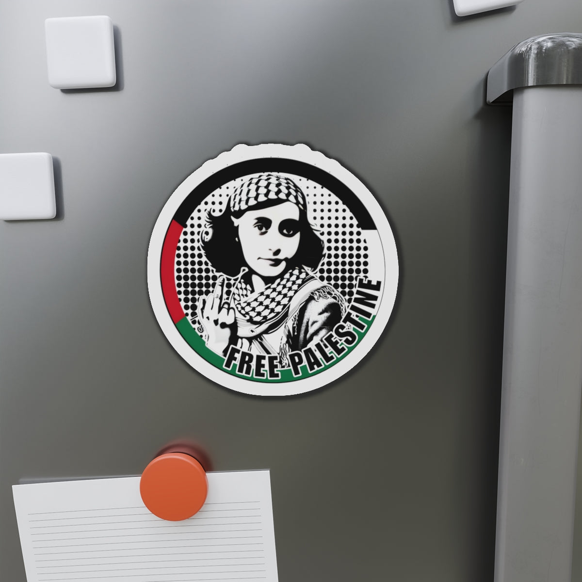 ANNE FRANK Free Palestine Die-Cut Magnets Printify