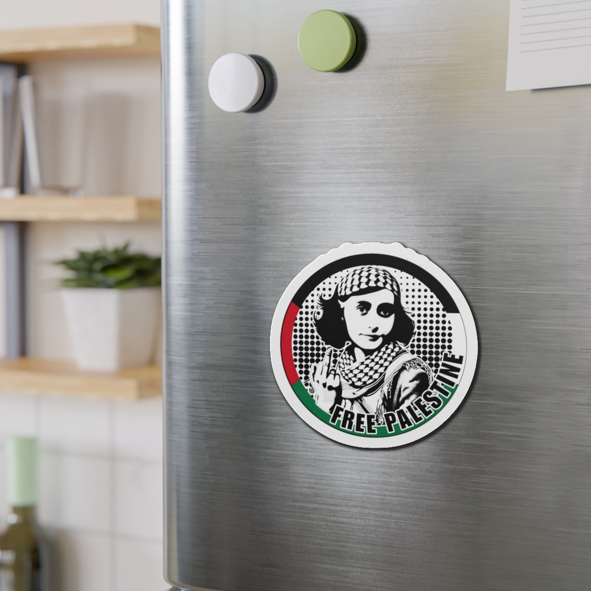 ANNE FRANK Free Palestine Die-Cut Magnets Printify