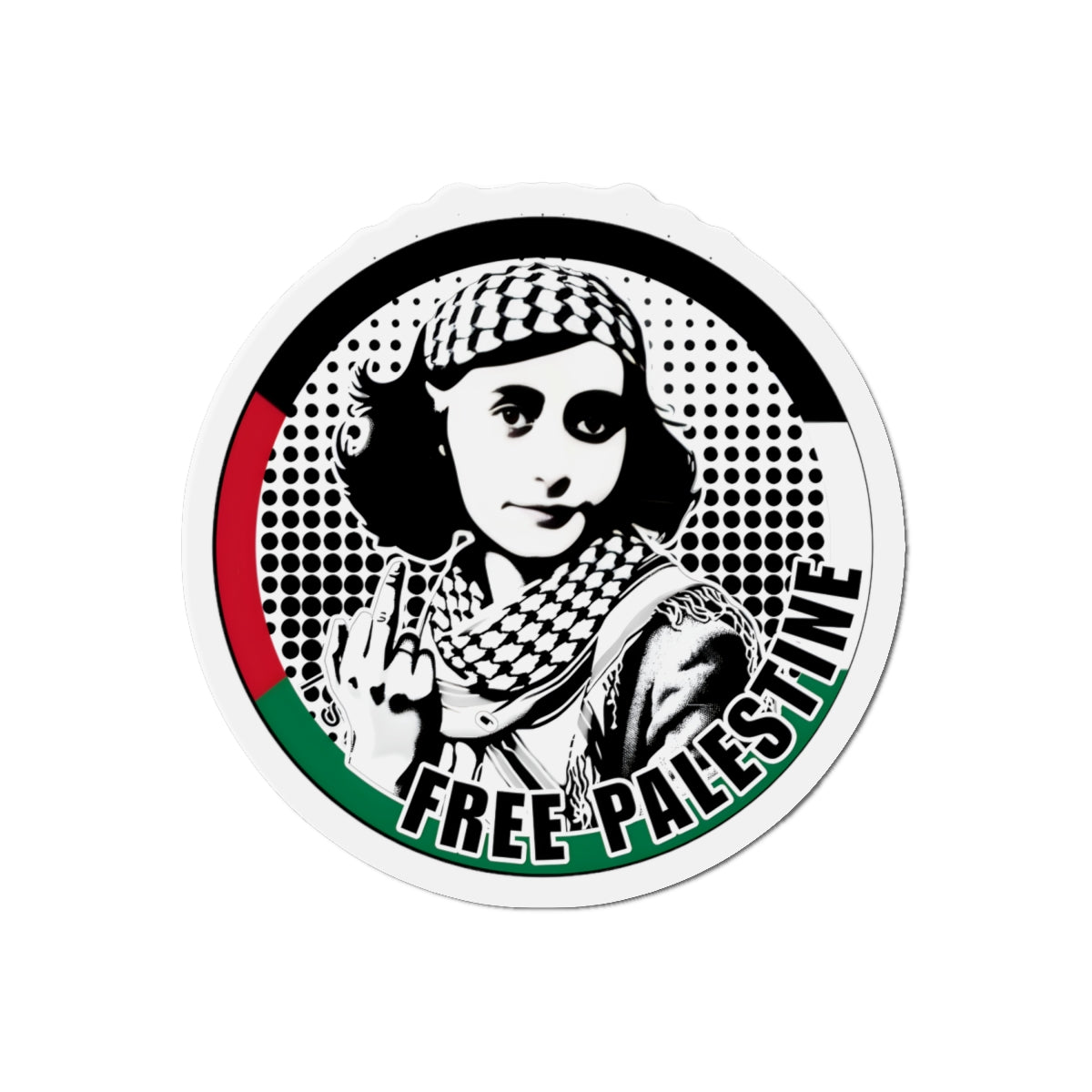 ANNE FRANK Free Palestine Die-Cut Magnets Printify