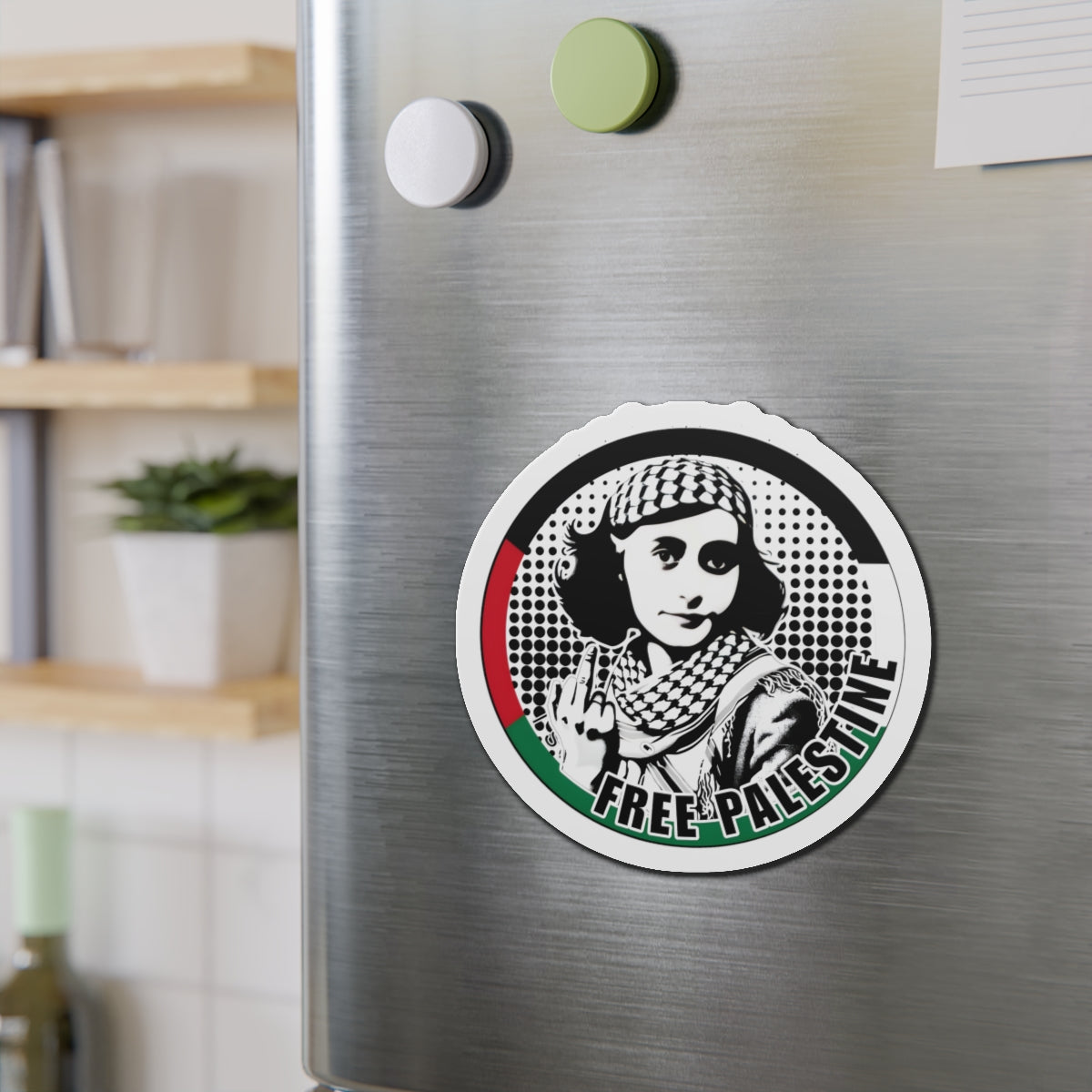 ANNE FRANK Free Palestine Die-Cut Magnets Printify