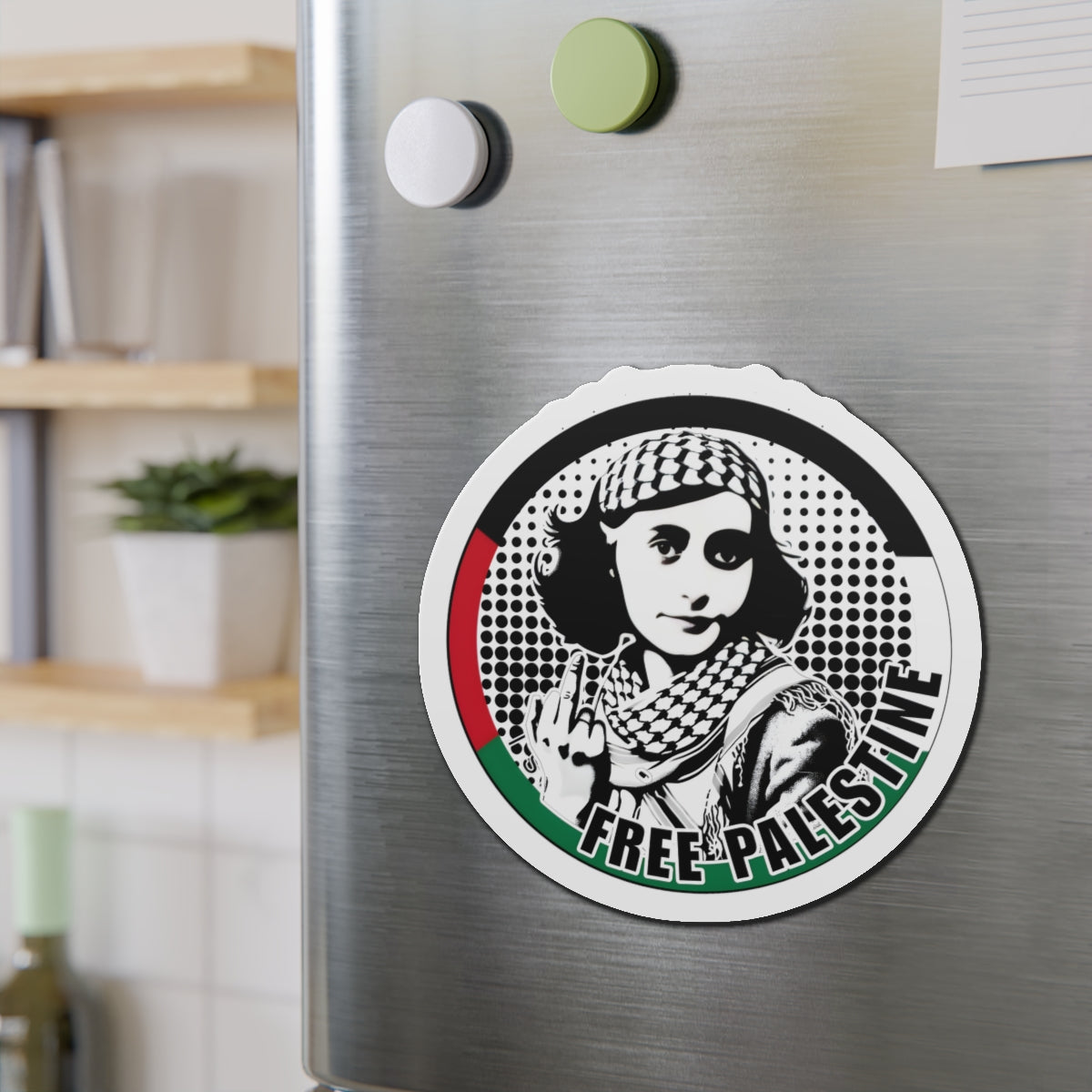 ANNE FRANK Free Palestine Die-Cut Magnets Printify