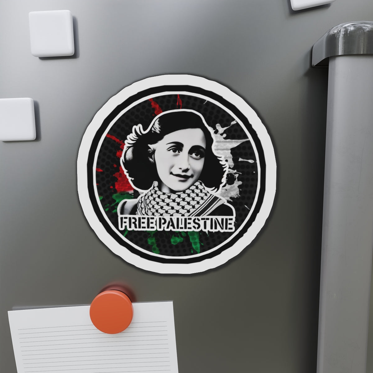 ANNE FRANK Free Palestine Die-Cut Magnets Printify