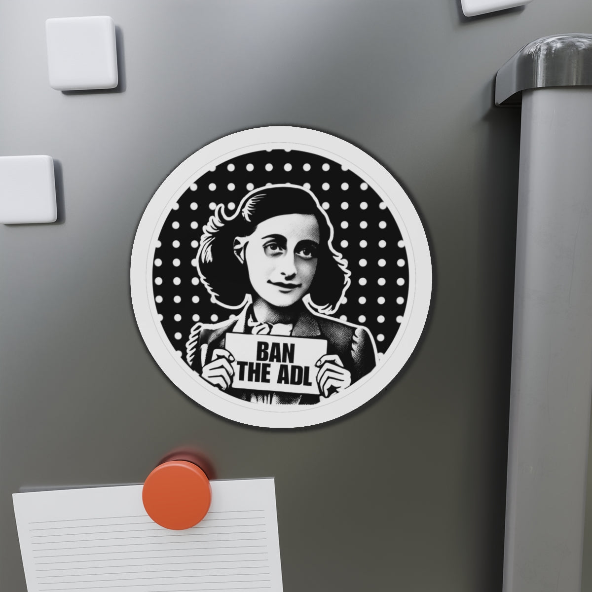 ANNE FRANK Ban the ADL Die-Cut Magnets Printify