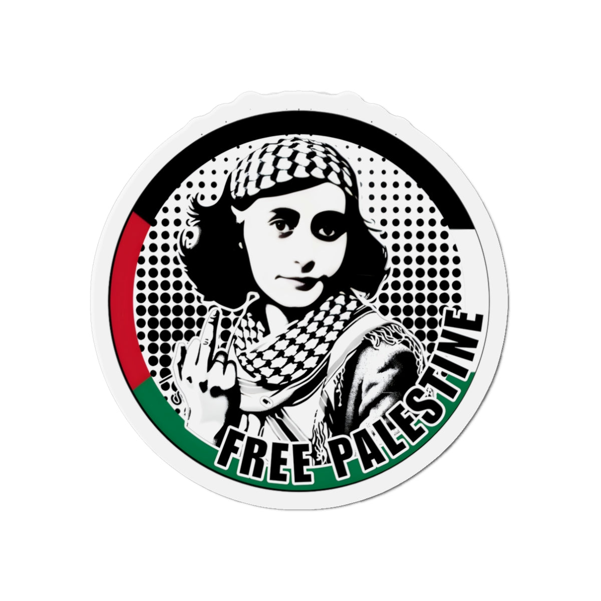 ANNE FRANK Free Palestine Die-Cut Magnets Printify