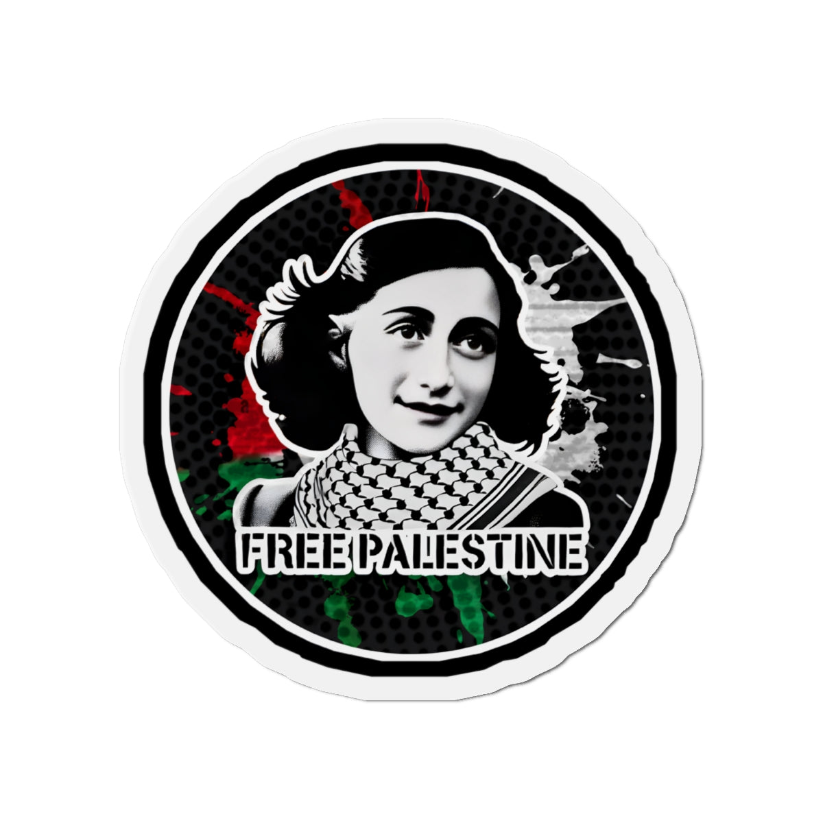 ANNE FRANK Free Palestine Die-Cut Magnets Printify