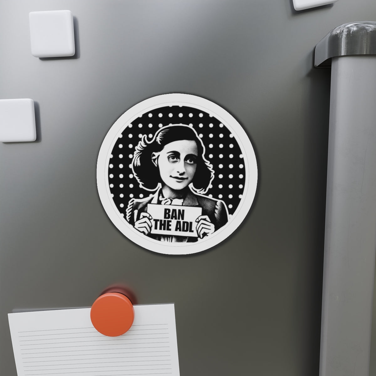 ANNE FRANK Ban the ADL Die-Cut Magnets Printify