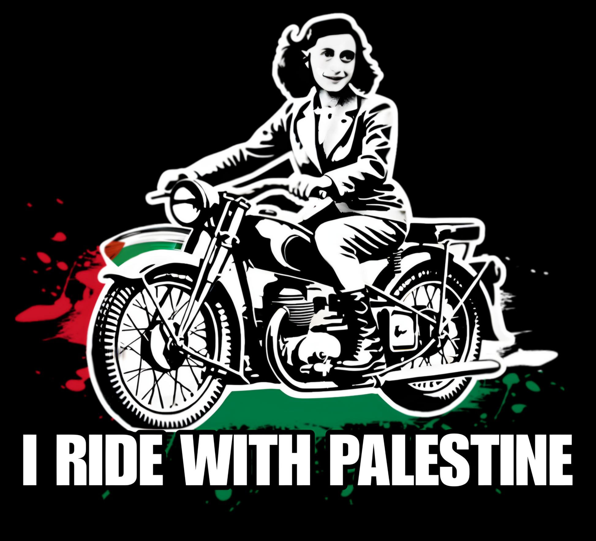 ANNE FRANK Rides with Palestine T-Shirt BAD GOYS CLUB